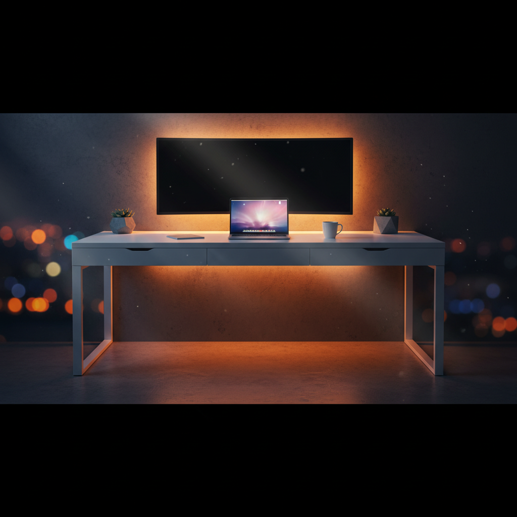 Illustration for LEDテープライトで実現する究極の間接照明：デスク環境を劇的に変える方法